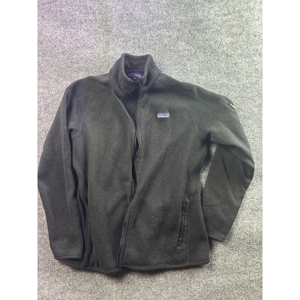 Patagonia Better Sweater Jacket Mens XL Black Fleece Pockets Long Sleeve FLAWED
